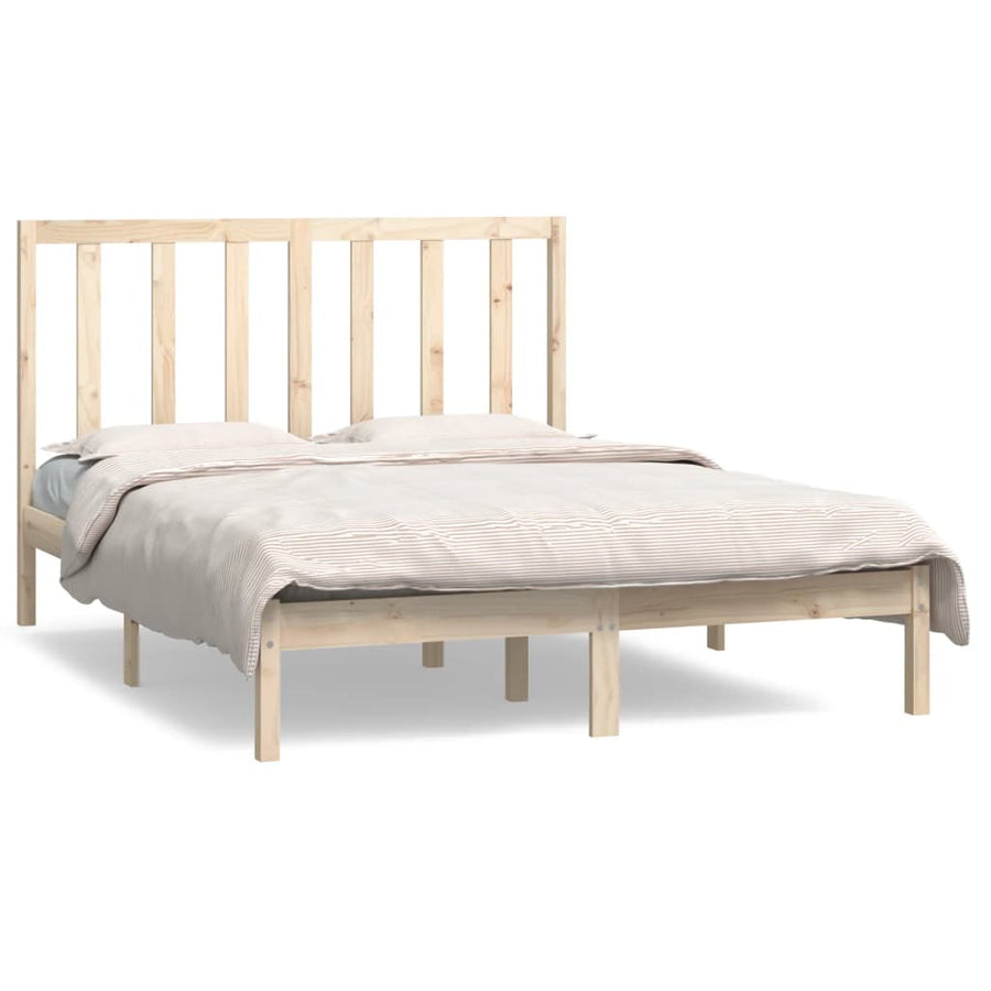 Bedframe massief grenenhout 135x190 cm Double 135 x 190 cm Naturel