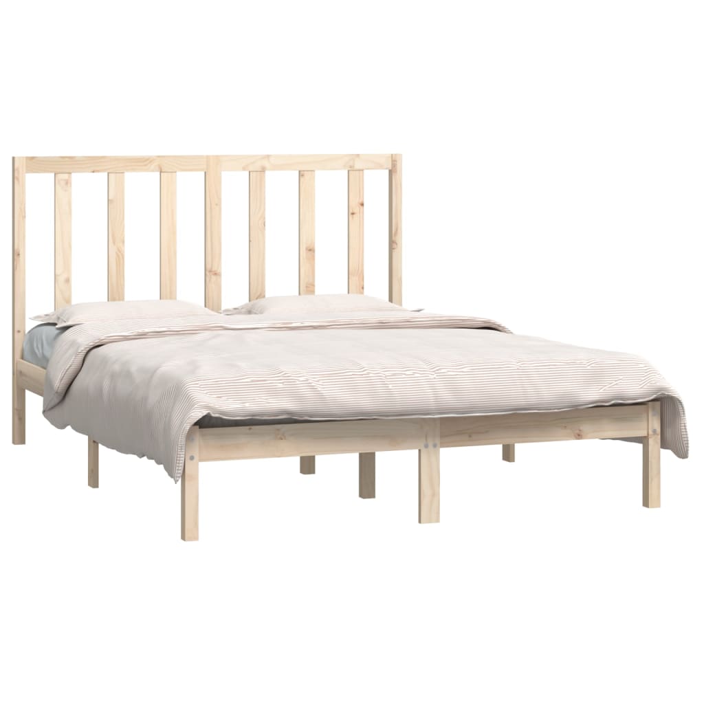 Bedframe massief grenenhout 135x190 cm Double 135 x 190 cm Naturel