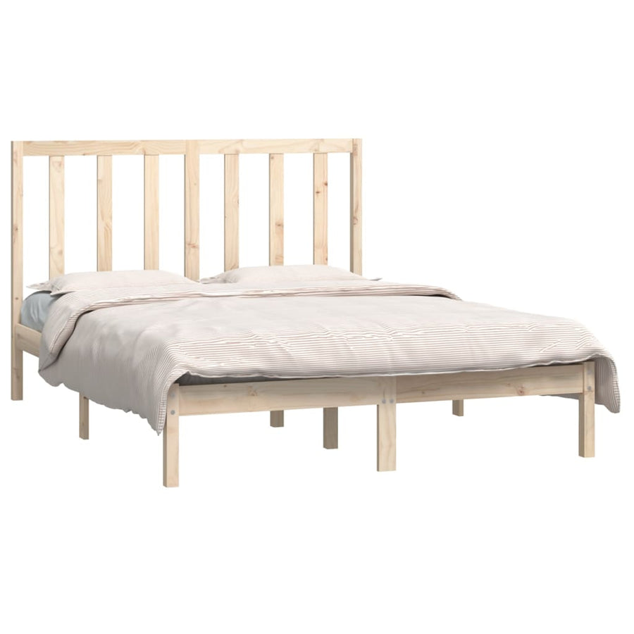 Bedframe massief grenenhout 135x190 cm Double 135 x 190 cm Naturel