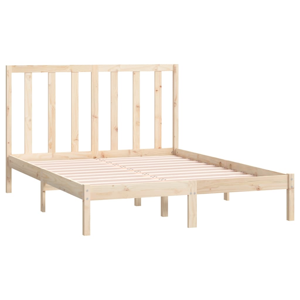 Bedframe massief grenenhout 135x190 cm Double 135 x 190 cm Naturel