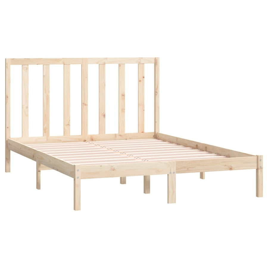 Bedframe massief grenenhout 135x190 cm Double 135 x 190 cm Naturel