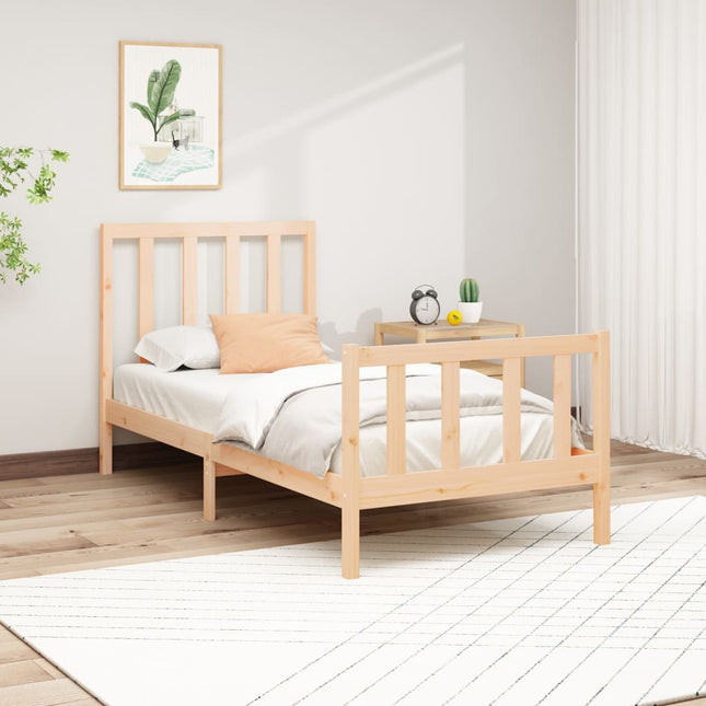 Bedframe Massief Grenenhout 100 x 200 cm Naturel