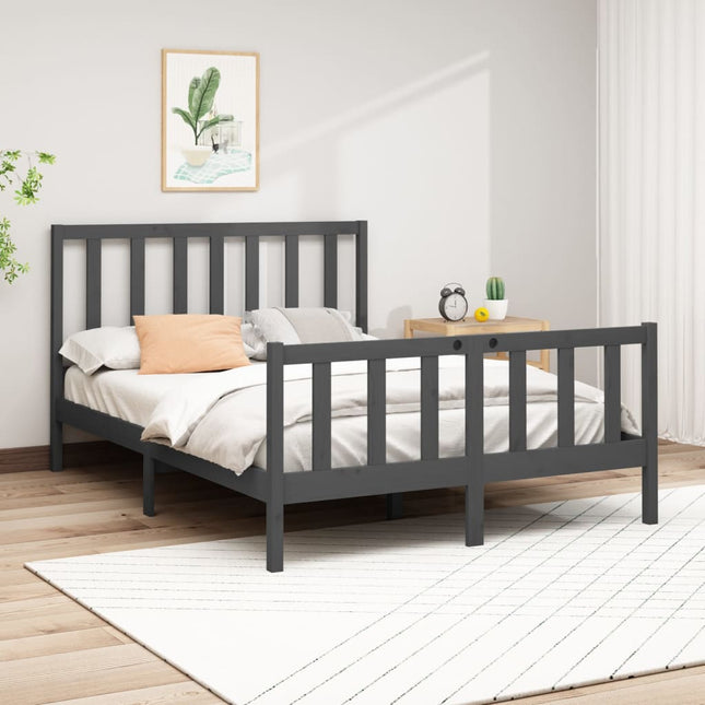 Bedframe Massief Grenenhout 160 x 200 cm Grijs