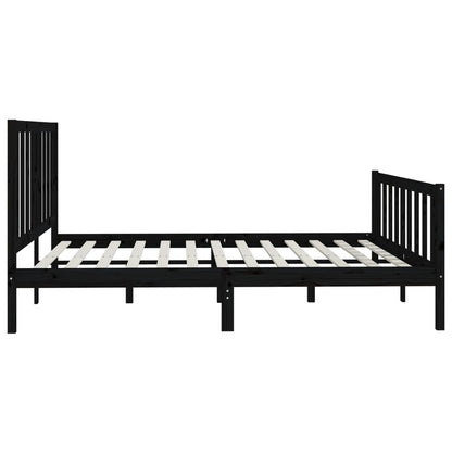 Bedframe Massief Hout 200 x 200 cm Zwart