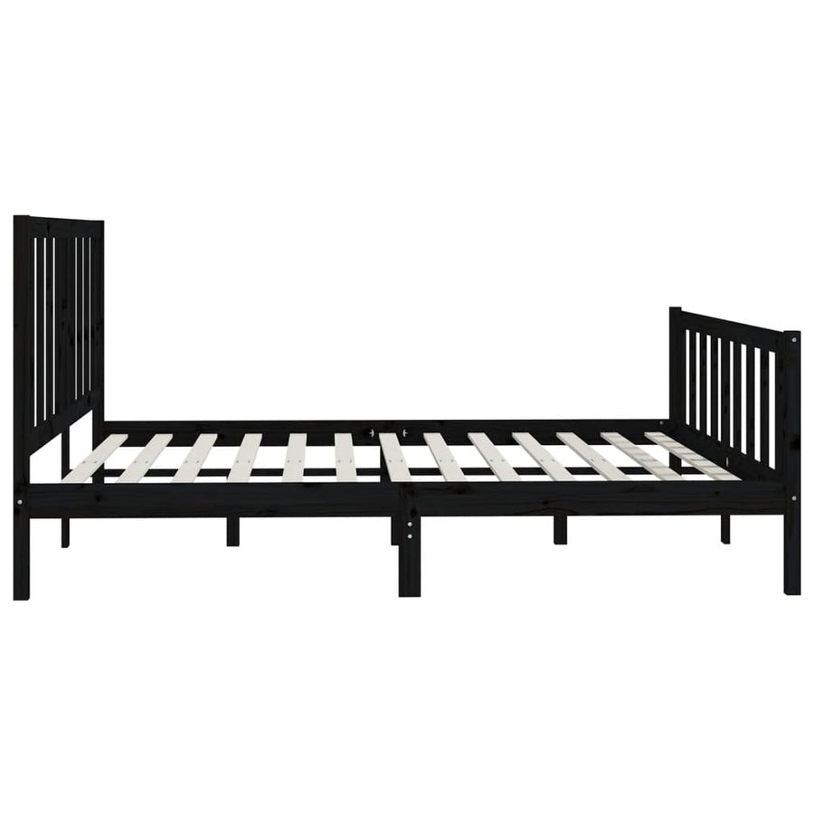 Bedframe Massief Hout 200 x 200 cm Zwart