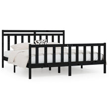 Bedframe Massief Grenenhout 200 x 200 cm Zwart