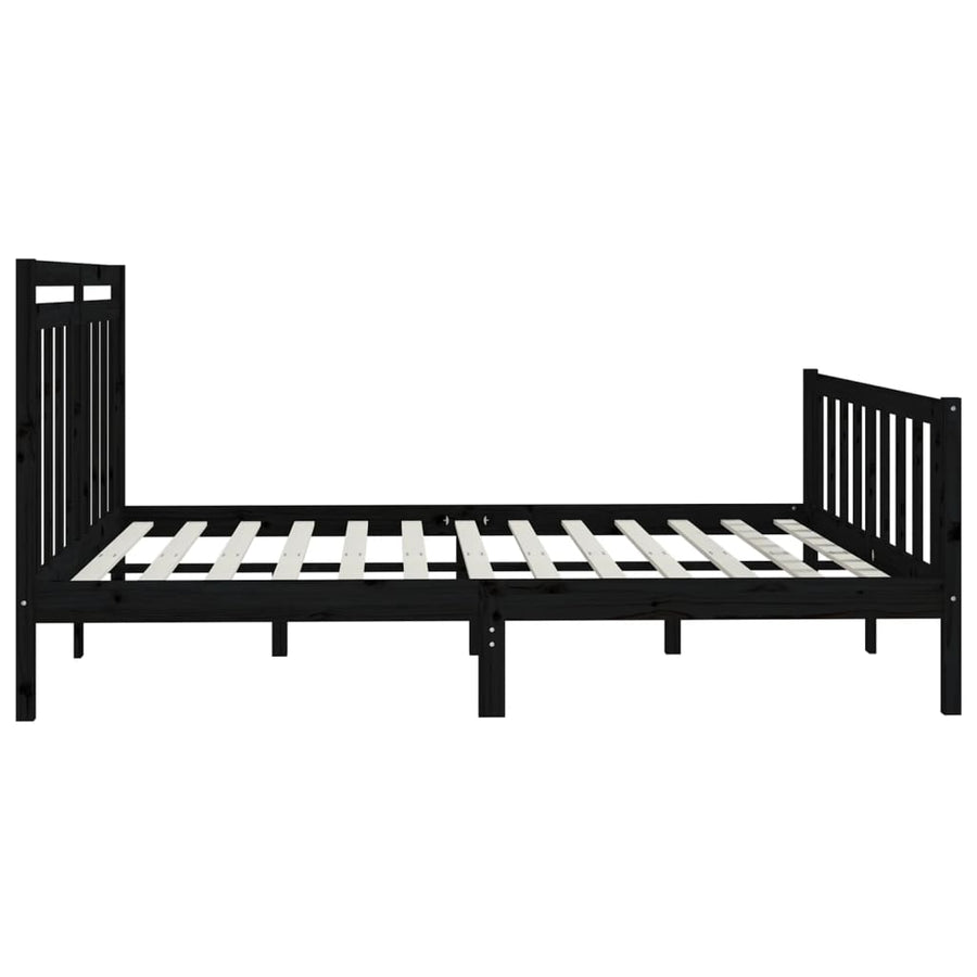 Bedframe Massief Grenenhout 200 x 200 cm Zwart
