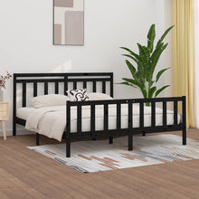 Bedframe Massief Grenenhout 200 x 200 cm Zwart