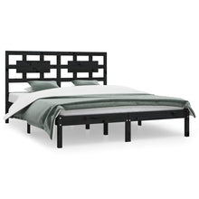 Bedframe Massief Grenenhout 200 x 200 cm Zwart