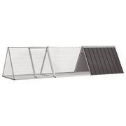Konijnenhok 302,5x80,5x71 cm antraciet gegalvaniseerd staal