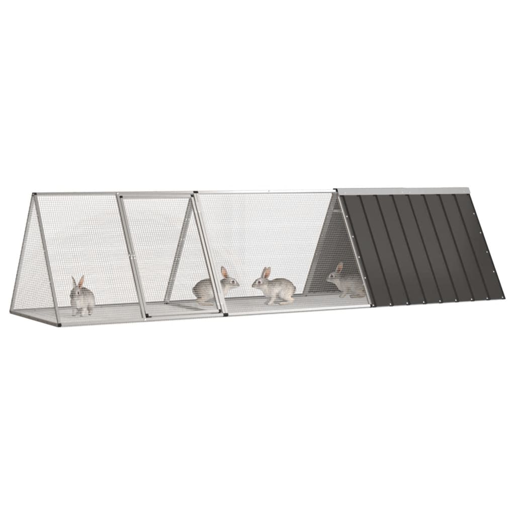 Konijnenhok 302,5x80,5x71 cm gegalvaniseerd staal antraciet