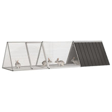 Konijnenhok 302,5x80,5x71 cm gegalvaniseerd staal antraciet
