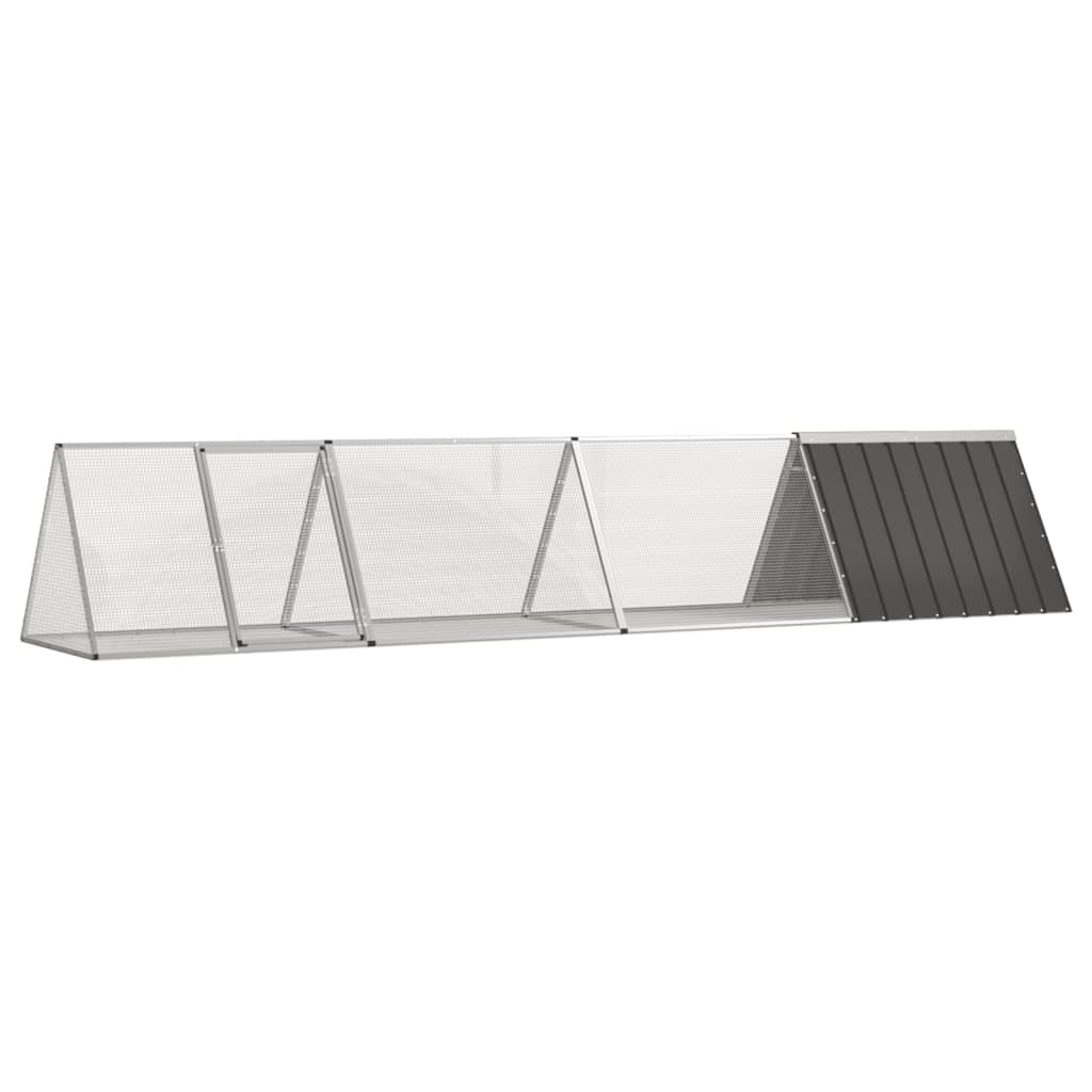Konijnenhok 403,5x80,5x71 cm gegalvaniseerd staal antraciet