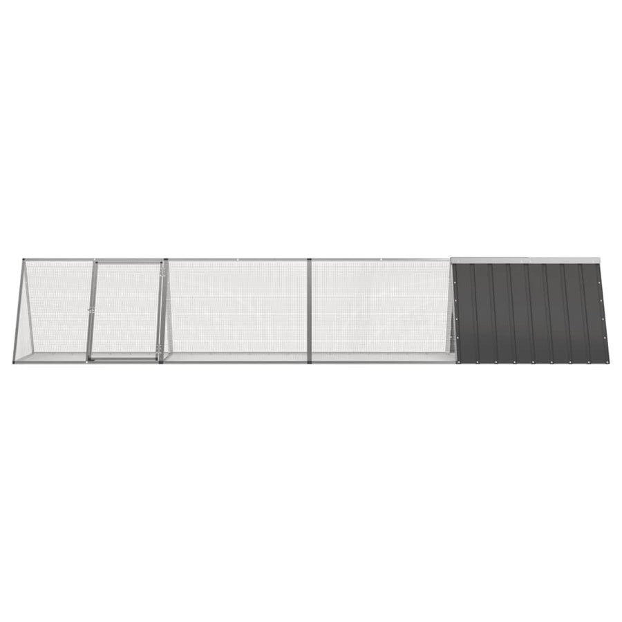 Konijnenhok 403,5x80,5x71 cm gegalvaniseerd staal antraciet
