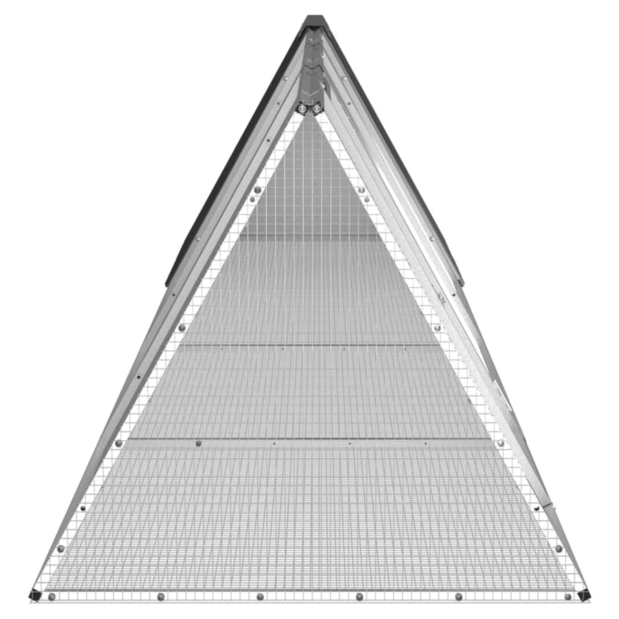 Konijnenhok 403,5x80,5x71 cm gegalvaniseerd staal antraciet
