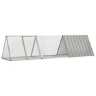Konijnenhok 302,5x80,5x71 cm gegalvaniseerd staal grijs