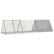 Konijnenhok 302,5x80,5x71 cm gegalvaniseerd staal grijs