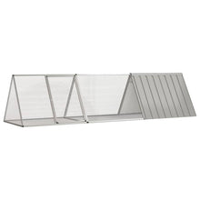 Konijnenhok 302,5x80,5x71 cm gegalvaniseerd staal grijs