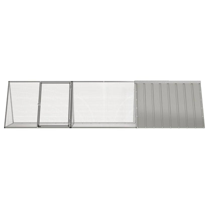 Konijnenhok 302,5x80,5x71 cm gegalvaniseerd staal grijs