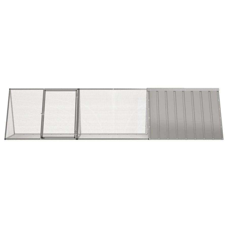 Konijnenhok 302,5x80,5x71 cm gegalvaniseerd staal grijs
