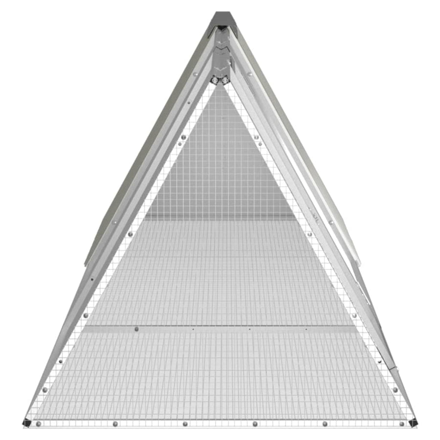 Konijnenhok 302,5x80,5x71 cm gegalvaniseerd staal grijs