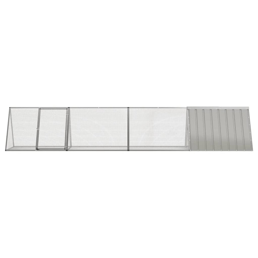 Konijnenhok 403,5x80,5x71 cm gegalvaniseerd staal grijs