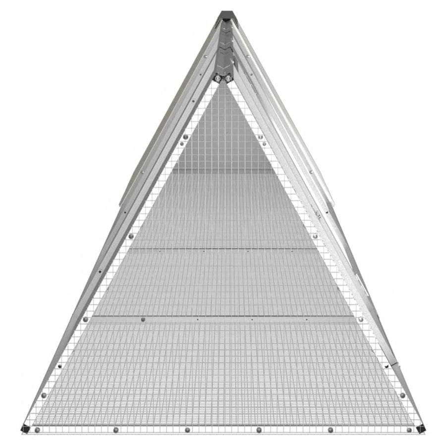 Konijnenhok 403,5x80,5x71 cm gegalvaniseerd staal grijs