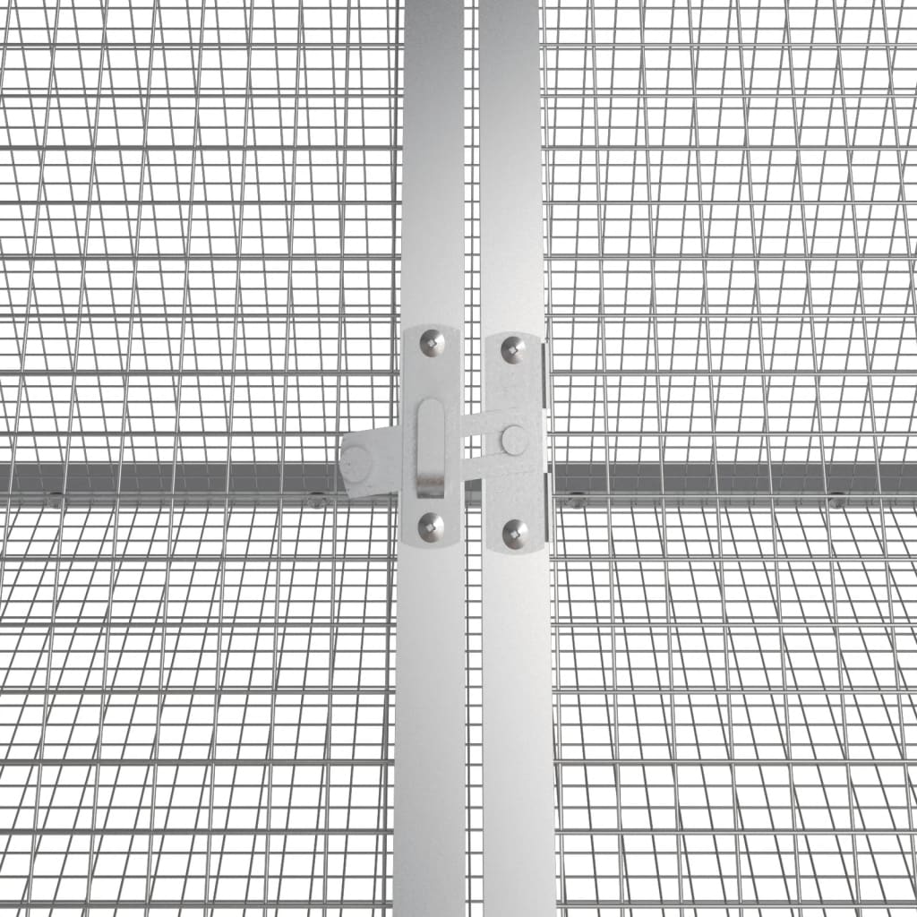Konijnenhok 403,5x80,5x71 cm gegalvaniseerd staal grijs