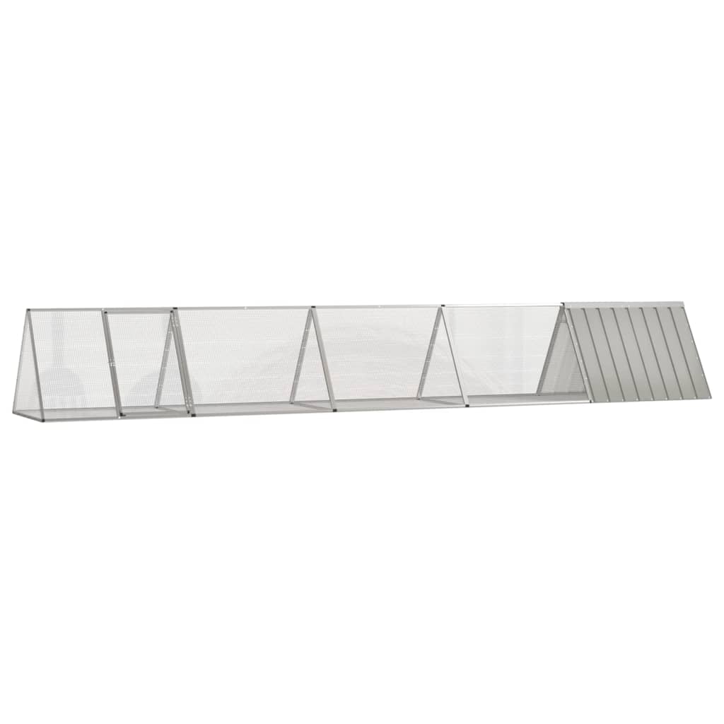 Konijnenhok 504,5x80,5x71 cm gegalvaniseerd staal grijs
