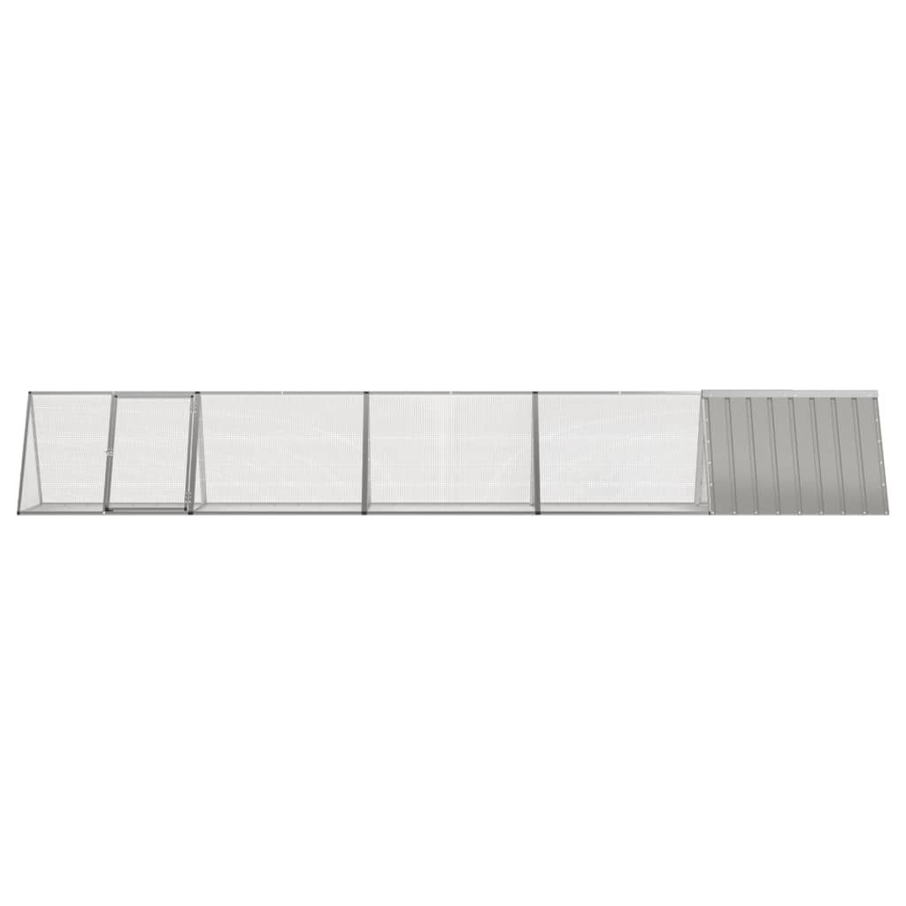 Konijnenhok 504,5x80,5x71 cm gegalvaniseerd staal grijs