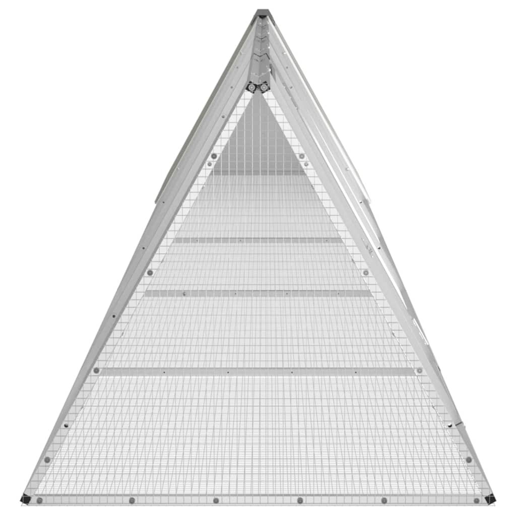 Konijnenhok 504,5x80,5x71 cm gegalvaniseerd staal grijs