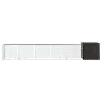 Kippenhok 600x91x100 cm gegalvaniseerd staal antracietkleurig