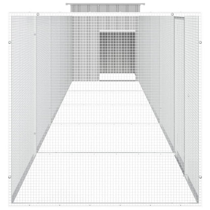 Kippenhok 600x91x100 cm gegalvaniseerd staal grijs