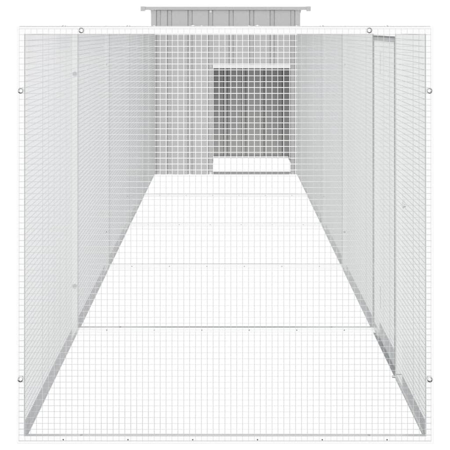 Kippenhok 600x91x100 cm gegalvaniseerd staal grijs