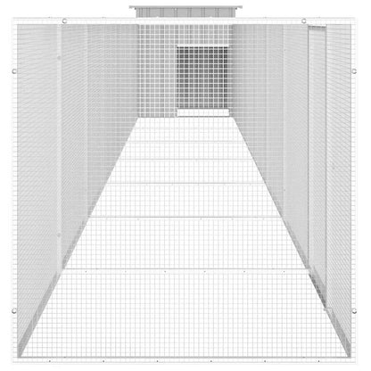 Kippenhok 800x91x100 cm gegalvaniseerd staal grijs