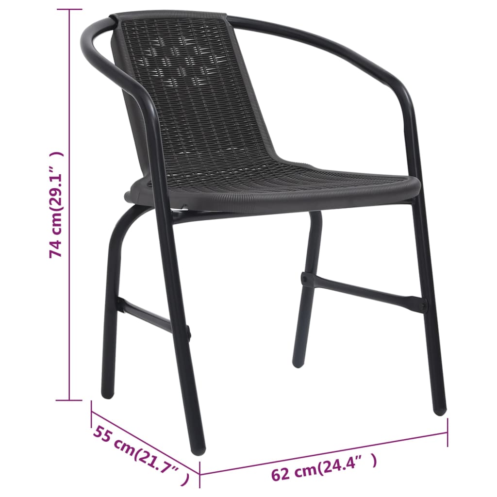 Tuinstoelen 110 Kg Kunststof Rattan En Staal 4