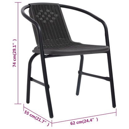 Tuinstoelen 110 Kg Kunststof Rattan En Staal 4