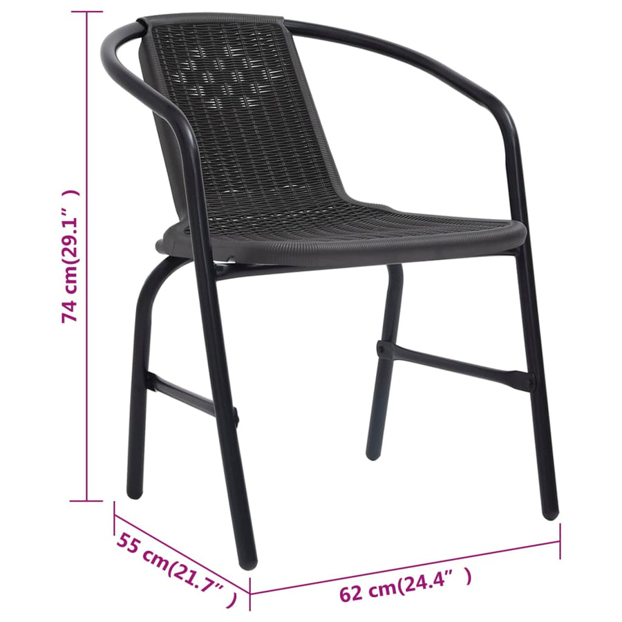 Tuinstoelen 110 Kg Kunststof Rattan En Staal 6