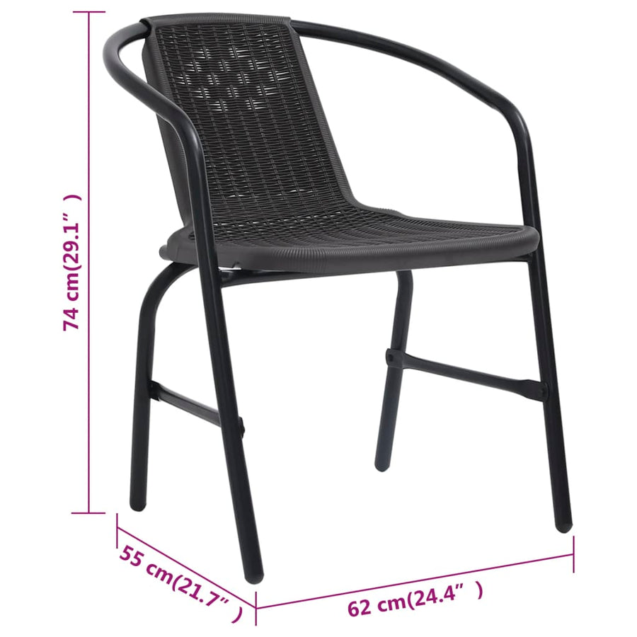 Tuinstoelen 110 Kg Kunststof Rattan En Staal 8