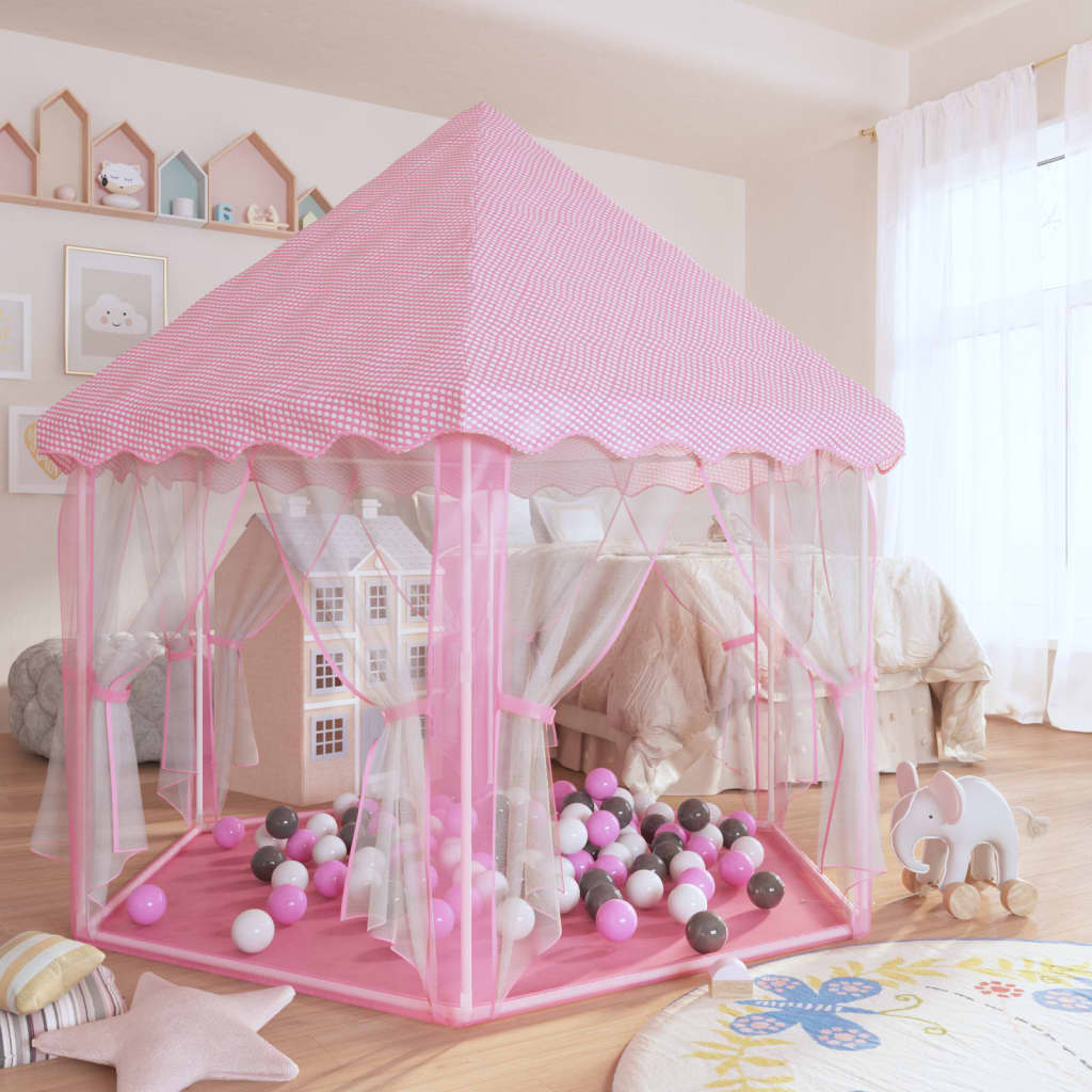 Prinsessenspeeltent Met 250 Ballen 33X40 Cm Roze Meerkleurig 2