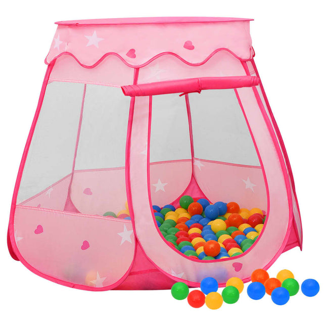 Kinderspeeltent Met 250 Ballen 02X02X82 Cm Roze Multikleur