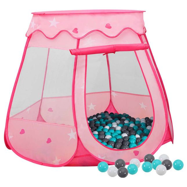 Kinderspeeltent Met 250 Ballen 02X02X82 Cm Roze Meerkleurig 1