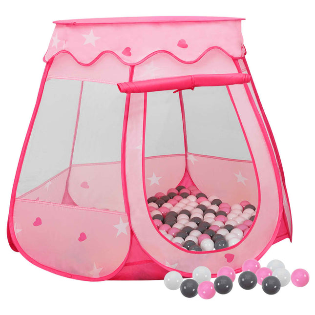 Kinderspeeltent Met 250 Ballen 02X02X82 Cm Roze Meerkleurig 2