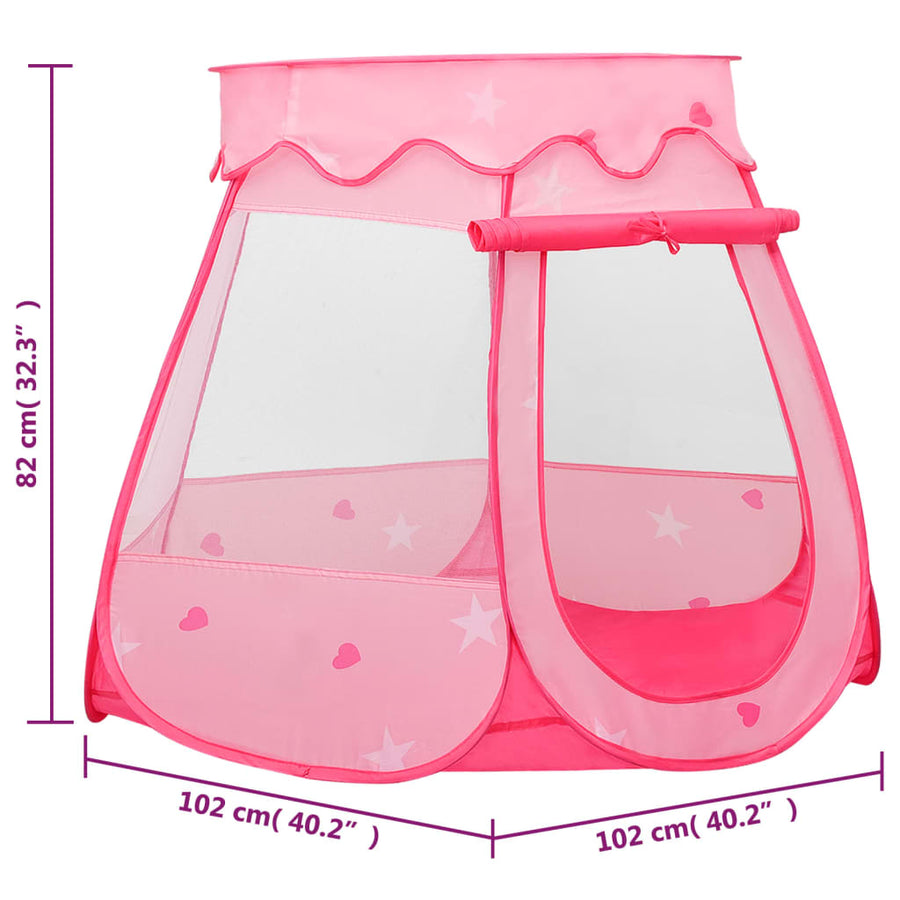 Kinderspeeltent Met 250 Ballen 02X02X82 Cm Roze Meerkleurig 2