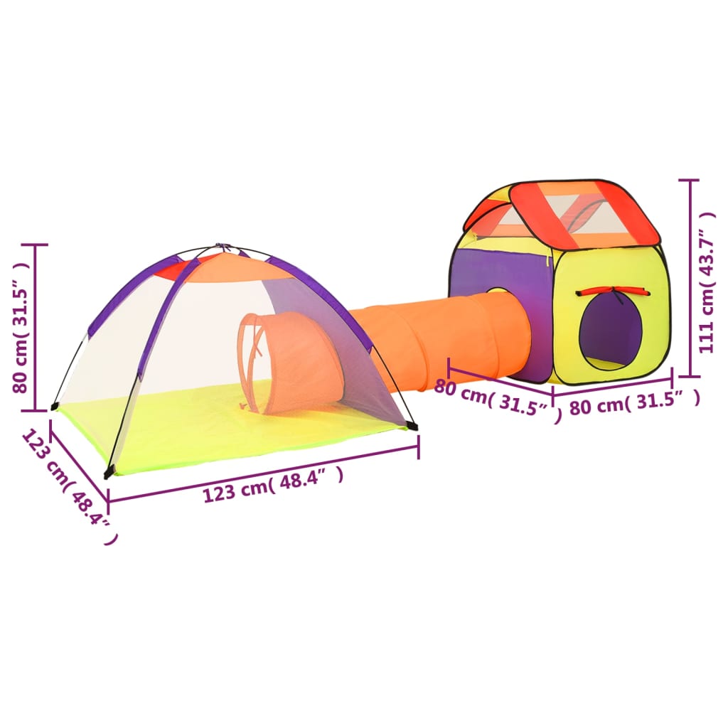 Kinderspeeltent Met 250 Ballen 338X23X Cm Meerkleurig Multikleur