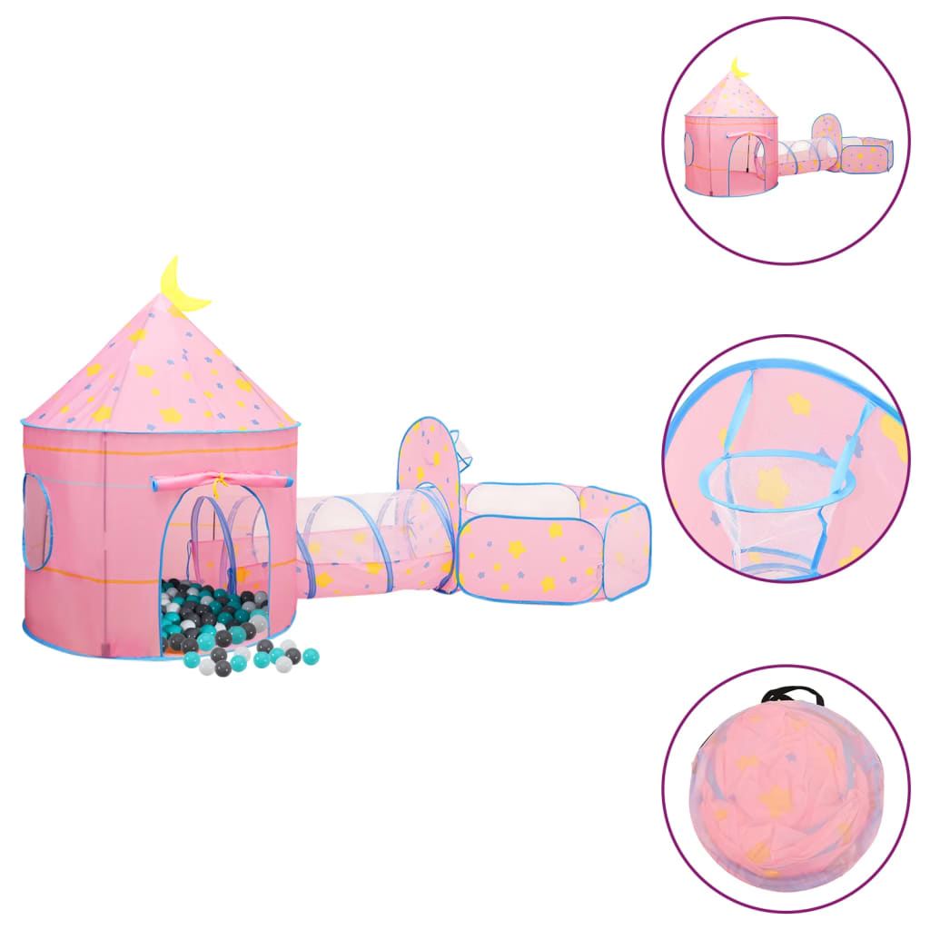 Kinderspeeltent Met 250 Ballen 30X20X28 Cm Roze Meerkleurig 1