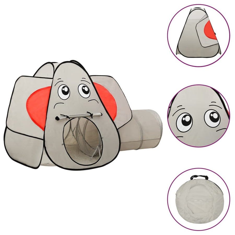 Kinderspeeltent Met 250 Ballen Olifant 74X86X0 Cm Grijs Multikleur