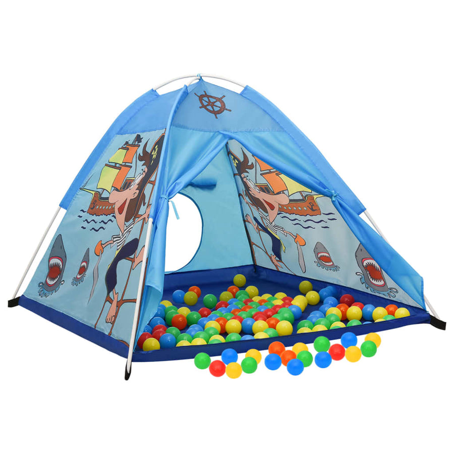 Kinderspeeltent Met 250 Ballen 20X20X90 Cm Blauw Multikleur