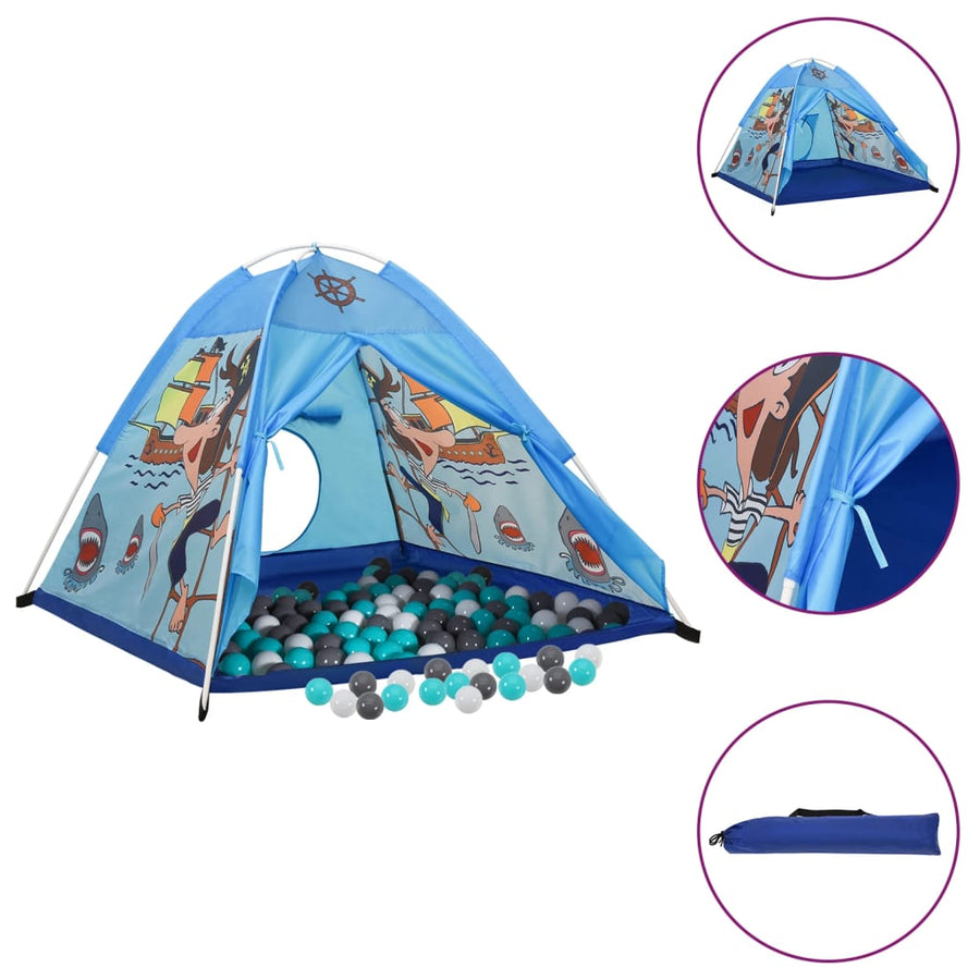 Kinderspeeltent Met 250 Ballen 20X20X90 Cm Blauw Meerkleurig 1
