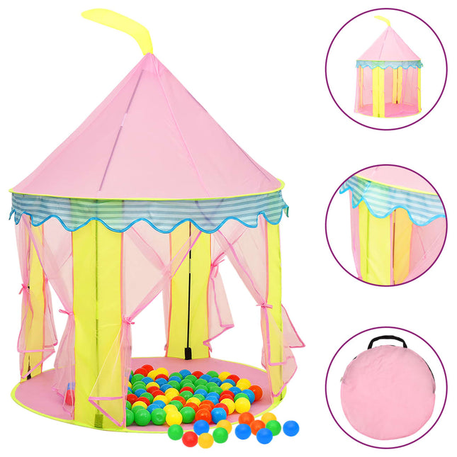 Kinderspeeltent Met 250 Ballen 00X00X27 Cm Roze Multikleur